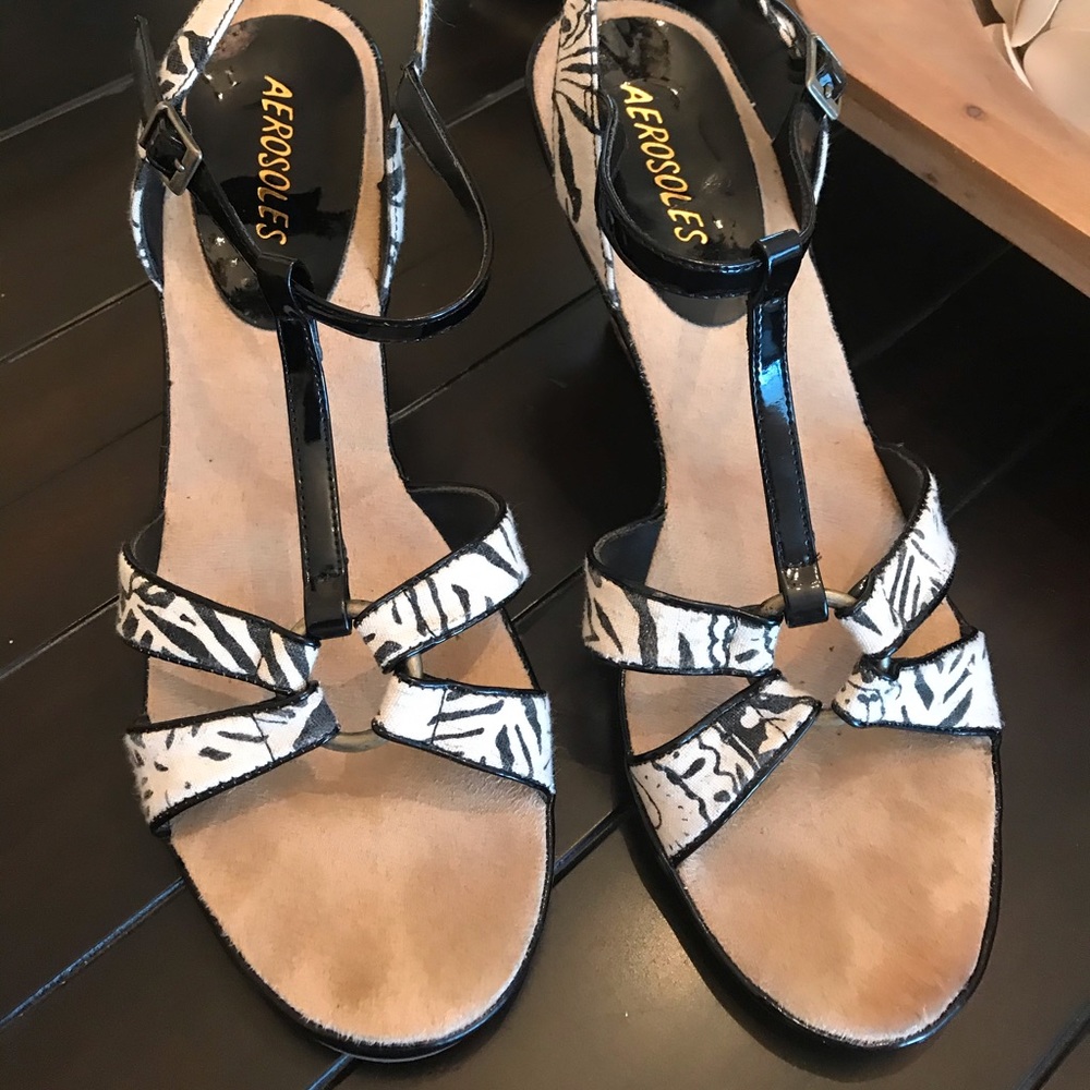 Aerosoles zebra print wedges